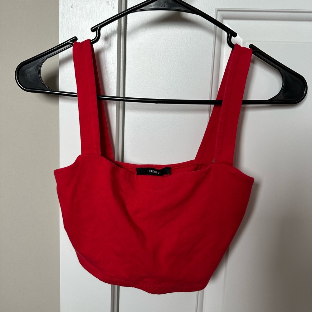 Forever21 Red Cropped Tank